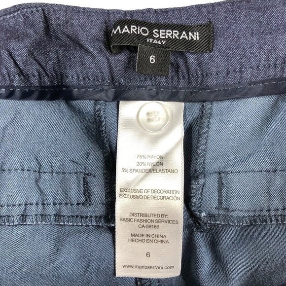 Mario Serrani Blue Stretch Bermuda Walking Shorts, Golf, High Rise - Picture 3 of 7